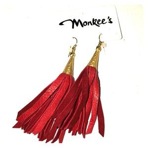 Red tassel earrings